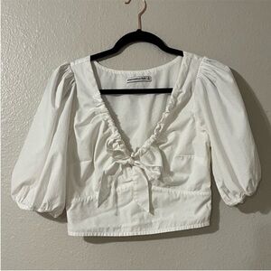 Abercrombie & Fitch Puffy Sleeve Crop Top